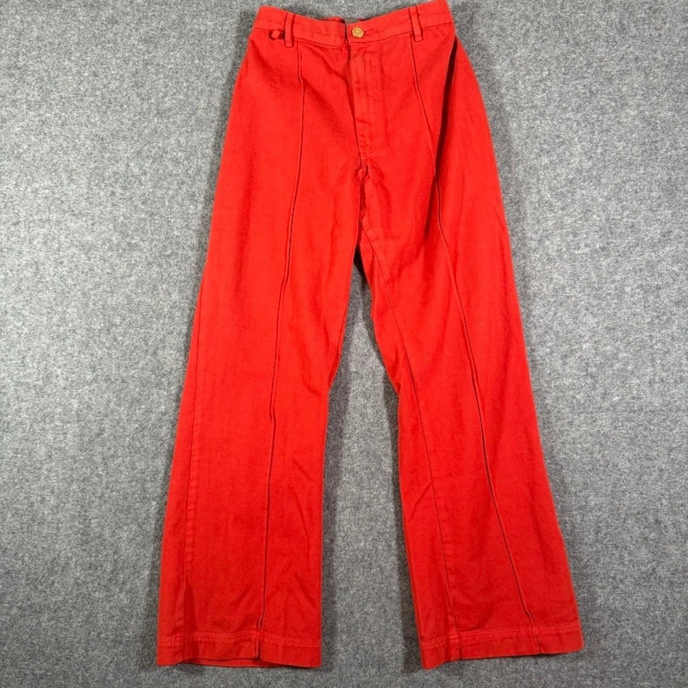 Big Bud Press Western Pants Red High Waisted Cotton Twill Size S Made in LA